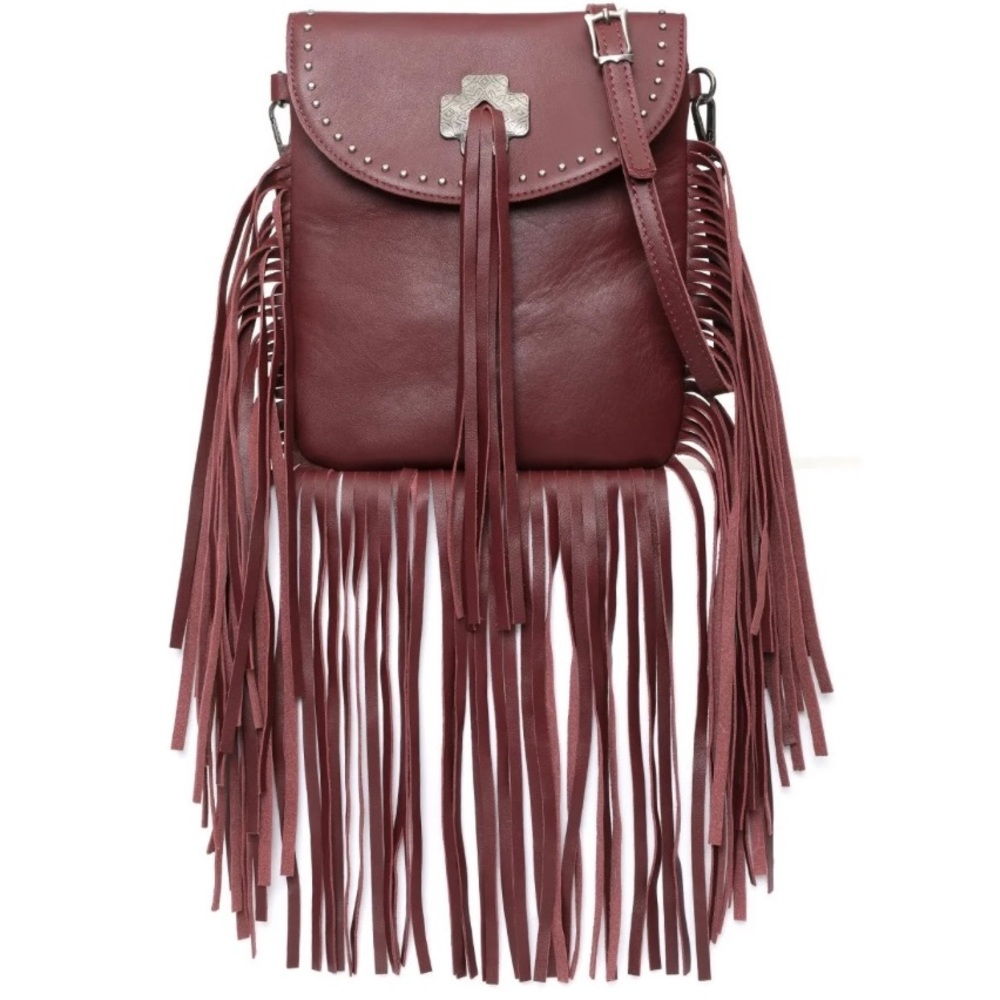 NEW! Montana West Genuine Leather Fringe Crossbody